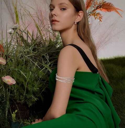 6Pcs Arm Cuff Bracelet for Women Gold Upper Bracelet Bangle Armband Set Jewelry Adjustable in Kuwait