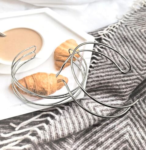 6Pcs Arm Cuff Bracelet for Women Gold Upper Bracelet Bangle Armband Set Jewelry Adjustable in Kuwait