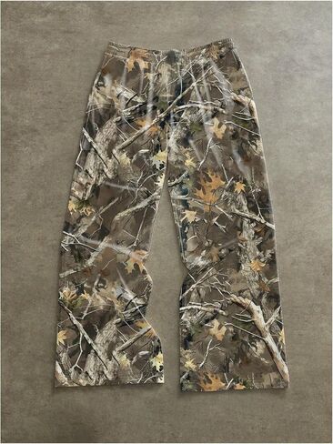 Men's Vintage Camo Pants Wide Leg Drawstring Waist Casual Baggy Sweatpants Trousers Streetwear in Saudi Arabia