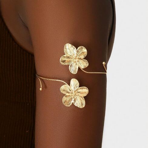 Upper Arm Cuff Bracelets for Women Adjustable Starfish Flower Arm Cuffs Open Bracelets Jewelry in Saudi Arabia