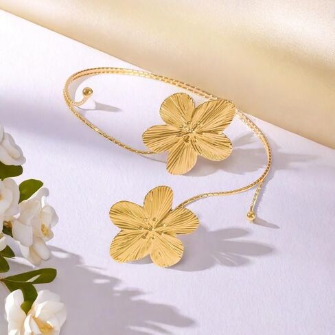 Upper Arm Cuff Bracelets for Women Adjustable Starfish Flower Arm Cuffs Open Bracelets Jewelry in Saudi Arabia