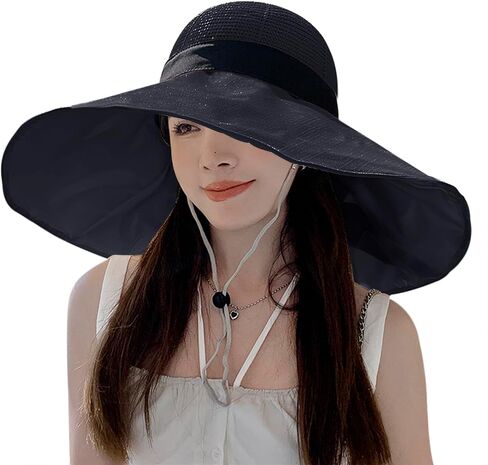 Oversize Wide Brim Sun Hat for Women Floppy Ladies UV Protection Bucket Hat Summer Beach Packable Foldable Travel Cap in Saudi Arabia