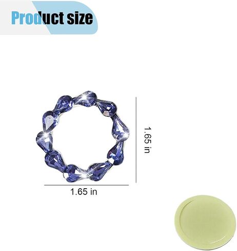 Bling Car Engine Start Stop Button Decoration Ring, Crystal Push to Start Button Emblem Sticker, Key Ignition Starter & Knob Protection Cover, Universal Car Interior Accessories for Women (Blue) in Saudi Arabia