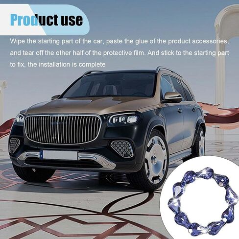 Bling Car Engine Start Stop Button Decoration Ring, Crystal Push to Start Button Emblem Sticker, Key Ignition Starter & Knob Protection Cover, Universal Car Interior Accessories for Women (Blue) in Saudi Arabia