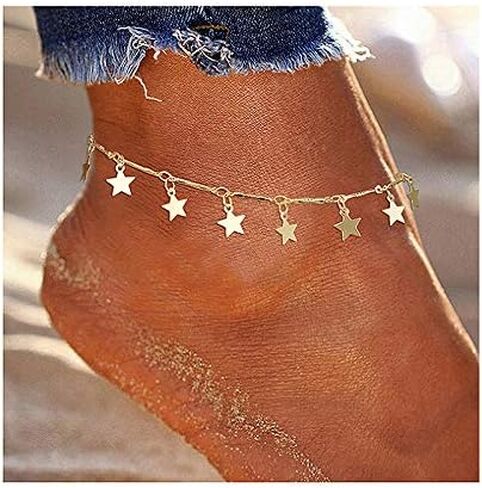 Foot Chain Boho Beach Jewelry Layer Anklet For Women Adjustable Anklet in Saudi Arabia