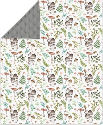 غابة الفطر غابة مينكي بطانية طفل لفتاة صبي مع دعم منقط طبقة مزدوجة المائية الفطر الأخضر يترك لينة قماط تلقي بطانية حديثي الولادة طفل رضيع الحضانة يلقي السرير 30x40 in Kuwait