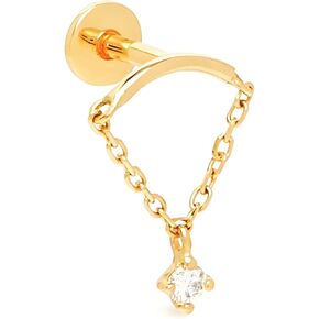 1 Pcs Threadless Chain Studs Earrings for Women Hidden Helix Earrings Cartilage Ear Piercing Chain Dangle Drop Earrings