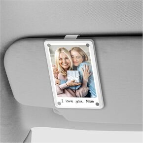 1 مجموعة صورة للسيارة مع مقاطع Sun Visor Clips للسيارات ، 3 في مقطع القناع للسيارات الاكريليك يظهر النصب التذكاري ، ديكور مخصص للسيارات ، إطار صورة مناسب لجميع السيارات