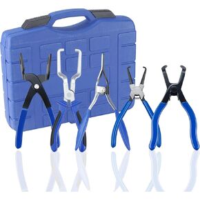 5Pcs Fuel Line Pliers Set Fuel Line Disconnect Pliers Set with Fuel Filter Caliper Hose Pipe Clamp Clip 80 Degree Disconnect Pliers Fuel and AC Line Disconnect Pliers