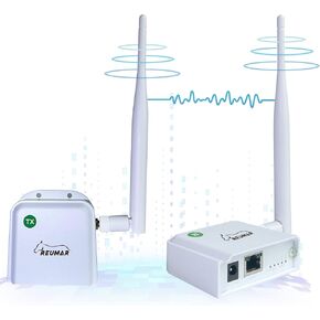 Wireless Bridge Point-to-Point Long Range Wireless Access with 20DBi High-Gain Antenna, 2.4G WiFi Bridge Repeater Supports 2600 feet Outdoor Transmission Distance, Air Ethernet Cable