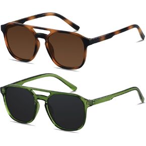 ANDWOOD Trendy Aviator Polarized Sunglasses Men Women Square Stylish Frame Sun Glasses in Kuwait