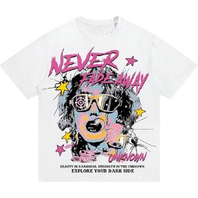 SOLY HUX Men's Graphic Tees Y2K Baggy Shirts Unisex Oversized Tshirts Figure Print 90s Vintage Streetwear Tops