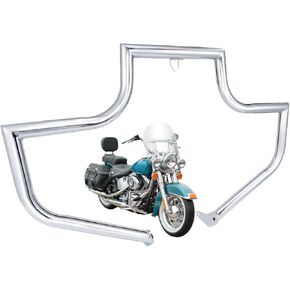 Engine Guard Protector Crash Bar Compatible with Harley Davidson Heritage Softail Fatboy 2000-2017 Motorcycle Highway Freeway Bars, Chrome