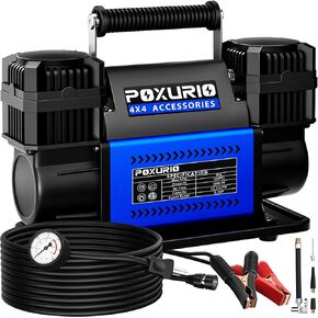 Offroad Air Compressor, 12.35CFM Dual Cylinder Portable Air Inflator, 12V 150 PSI Heavy Duty Tire Inflator Pump for Truck Tires, 4x4 Vehicle, RV, Motorcycle