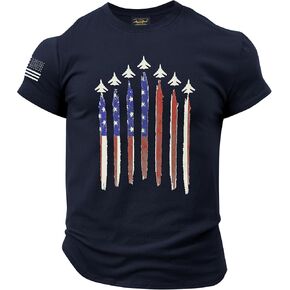 Mainfini Men's Patriotic Shirts Distressed American Flag 1776 Workout Gym Muscle T-Shirts (S-3XL)