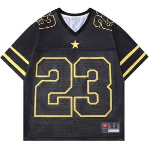 Men's Number Graphic Jersey Shirts Short Sleeve Striped Casual T Shirt Top Athletic Sports Jersey T Shirts Streetwear