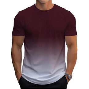 SOLY HUX Men's Gradient T Shirt Short Sleeve Round Neck Tee Summer Tops