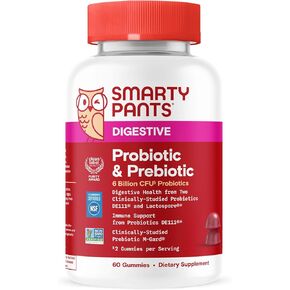 Smartypants البروبيوتيك البروبيوتيك و prebiotic صحة الجهاز الهضمي: 6 مليارات مكملات صحة القناة الهضمية ، التي تمت دراستها سريريًا للدعم المناعي ، العنب ، 60 يومًا (إمدادات 30 يومًا)