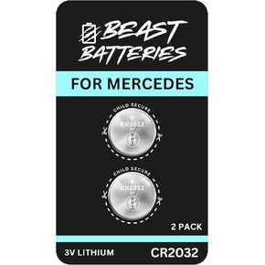 Key Fob Replacement Batteries for Mercedes-Benz CR2032 (GLE Sprinter GLC GLS C-Class GLB S-Class E-Class GLA G-Class A-Class CLA EQS EQE EQB AMG GT) Key Fob Battery