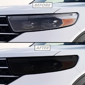 SlickMod PreCut Vinyl Smoke Tint for 2020-2023 Ford Explorer Headlight (1. Headlight & Foglight, 20% Dark Smoke)