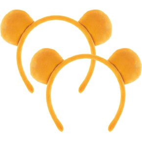 Bear Bear Ears Beads ، Costume Bear for Halloween Festival Cosplay Party ، Bear Bear Beachband Hairband لغسل وجه الماكياج ، ويتناسب حجم واحد (أصفر 2)
