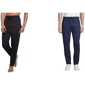 Hanes Jogger Sweatpants, Multi-Color Bundle, Large Black and Large Navy