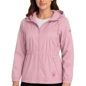 Spyder Women's Windbreaker Jacket - Lightweight Polar Fleece Lined Zip Up Rain Outerwear Coat with Hood (Sizes: S-XL)