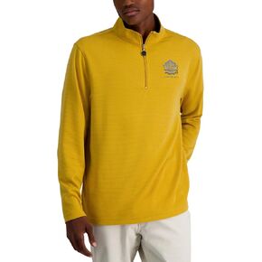 Haggar Pro Football Hall of Fame Mock Neck Ribbed Quarter Zip Pullover