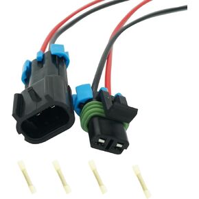 Set 2 Pins A/C Compressor Connector Wiring Harness Male + Female Pigtail Plug Fit for Freightliner Columbia 2000-2022 Replaced OE SKI4417S, 4485SAN, 2264074000