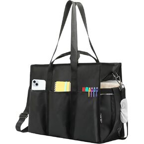 KEBEIXUAN Tote Bag for Women Work, Laptop Bag with Thick Bottom, Waterproof, 22 Pockets for Teacher, Nurse, Professionals