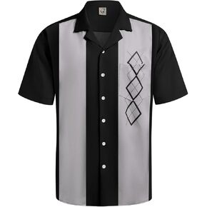Hardaddy Men's Striped Polo Shirt Short Sleeve Casual Color Block Graphic Tee Collared Golf Shirts for Men