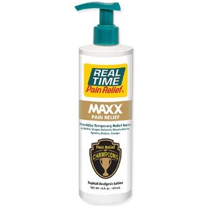 Real Time Pain Relief MAXX - 16oz Pump Bottle | 18 Natural Ingredients | Fast-Acting Relief for Muscle Pain, Arthritis, Backaches, and More | Includes Menthol, Arnica, Peppermint Oil