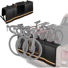 Thick Tailgate Bike Pad Holds 5 Bikes, Truck Tailgate Bike Pad with a Pocket, Black