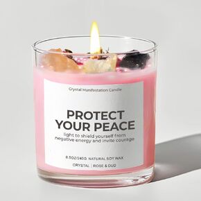 Scented Candles for Women - Citrus Sea Salt Aromatherapy Candle with Crystals, Mothers Day Gifts, 10oz Soy Candles for Home Scented, Gifts for Women Friend Mom Birthday Christmas