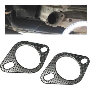 1 Pack 2 Pcs Car Exhaust Pipe Interface Gasket, Exhaust Flange,2.5" Id Exhaust Pipe Clamp Flange Reinforced High Temperature Gasket,Fit S for Car