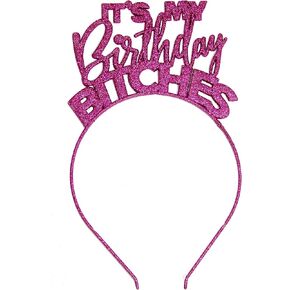 RhinestoneSash Birthday Crowns for Women - Sparkly It's My Birthday Bitches Headband - Funny Birthday Gifts for Her