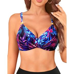 Women Underwire Bikini Top - Push Up Swimsuit Top Padded Bra Bathing Suit
