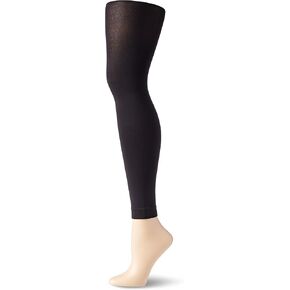 No nonsense Women's Super Opaque Control Top Footless Tight, Black, Small