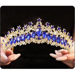 Vintage Crystal Wedding Tiara for Women Gold Silver Rhinestone Queen Crown Headband Princess Crown Headpieces Bridal Birthday Prom Costume Party Hair Accessories in Kuwait