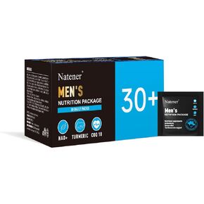 Natener Man 6 in 1 2070mg Vitamin & Supplement Daily pack | 100mg CoQ10 + 1000mg Omega-3 + 260mg Ashwagandha + 250mg NAD + 400mg Multivitamins | Clinician-Designed Quintet Formula | 30+, 30-Day Supply