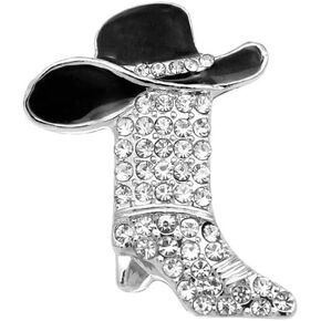 Cut Boot Rhinestones Cowgirl Cowboy Hat Xmas Brooch Lapel Pins for Women Girls Fashion Colorful Enamel Western Boots Crystal Christmas Brooches Dress Suit Clothes Accessories Jewelry Gift in Saudi Arabia