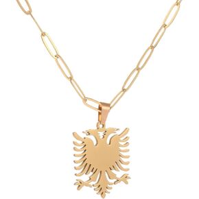 Stainless Steel Albania Eagle Double Headed Eagle Brooch and Pin Ethnic Gifts for Women Men
