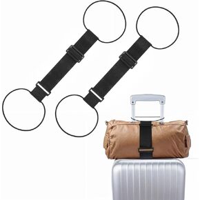 2 Pack Adjustable Luggage Fastening Strap for Carry Bag, Elastic Luggage Fastening Strap Elastic Travel Belt Straps Travel Bag Security Carry On Straps Accessories for Baggage Handbag Purse