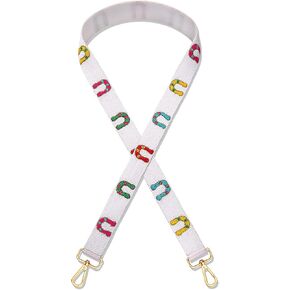 NVENF Beaded Purse Strap Kentucky Derby Purse Strap Replacement Racing Horse Crossbody Shoulder Bag Strap Kentucky Derby Outfits Accessories (Style F)