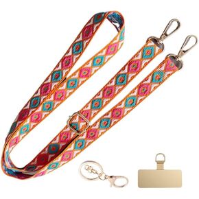 Adjustable Phone Strap Cute Guitar Strap Designer Crossbody Bag, Perfect Womens Clear Bag Accessory Cell Phone Tether Lanyard