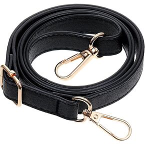Leather Shoulder Strap Purse Strap Replacement Black Crossbody Shoulder Straps Adjustable Leather Belt for Purse Handbags Crossbody Bag