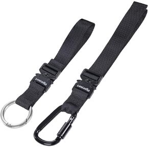 Vigorport 2 Pack Add A Bag Luggage Strap Jacket Gripper, Heavy Duty Luggage Belt for Carry on Bag with Metal Carabiner, Travel Suitcase Accessories, Easy to Carry Your Extra Bags (Black, 2 Clips)