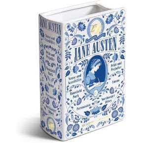 H&H + 6 in 1 + Jane Austen Book Vase for Flowers + Bookmark + Emma ، Mansfield Park ، Sense and Sensibility ، Northanger Abby ، Presuasion ، Pride and Prejudice Merch + 2025 Jane Austen Edition