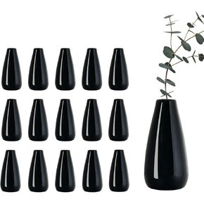 Modern White Ceramic Vase Set of 10 for Living Room Bedroom 5.51'' Minimalist Fresh Small Flower Vases for Bouquet Fake Plant Home Decor Office Fireplace Centerpieces Nordic Style 10 Pack