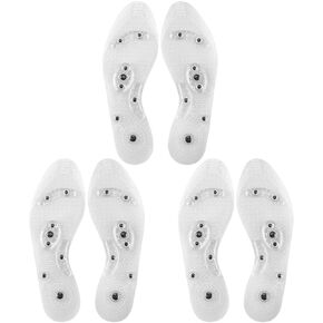 Oumers 3 Pairs Acupressure Magnetic Massage Insoles, Foot Massage Shoe-pad Foot Therapy Reflexology Pain Relief Shoe Insoles,Transparent (US M:8-11 W:9-12)